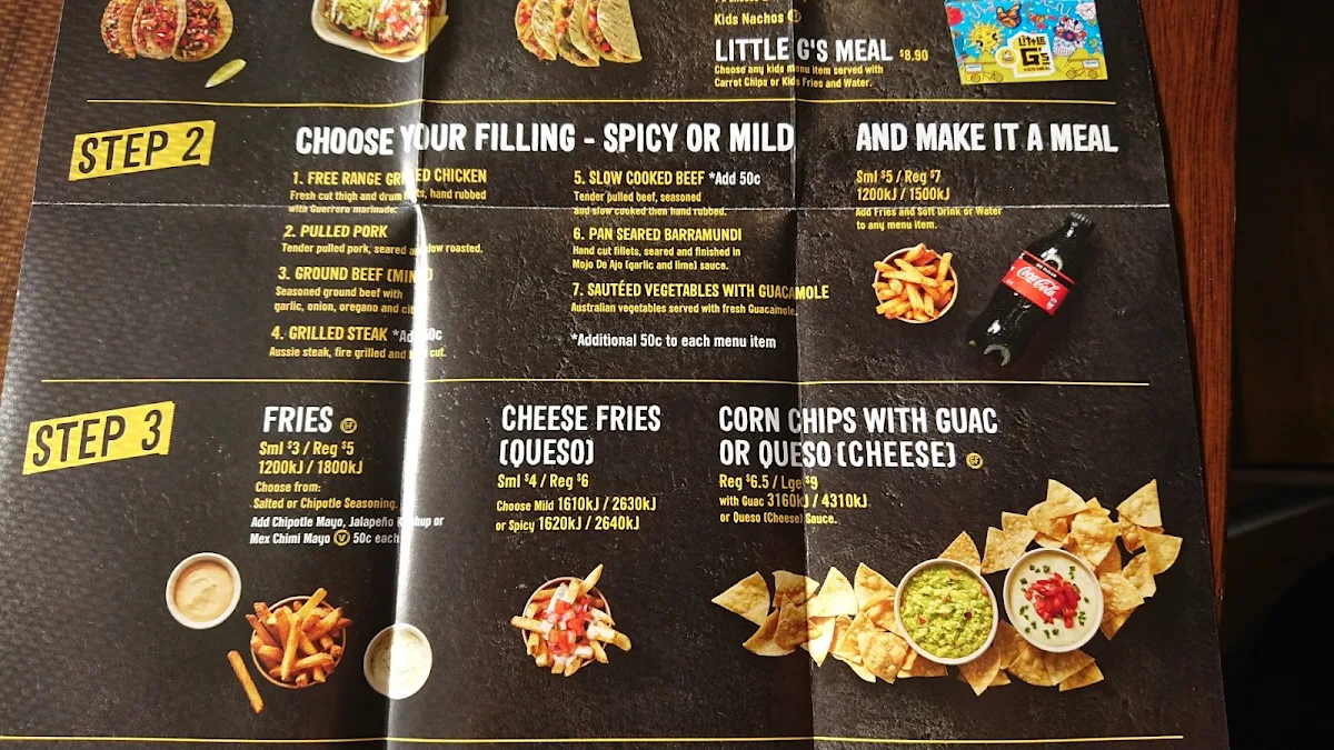 Menu, Guzman y Gomez - Bundaberg