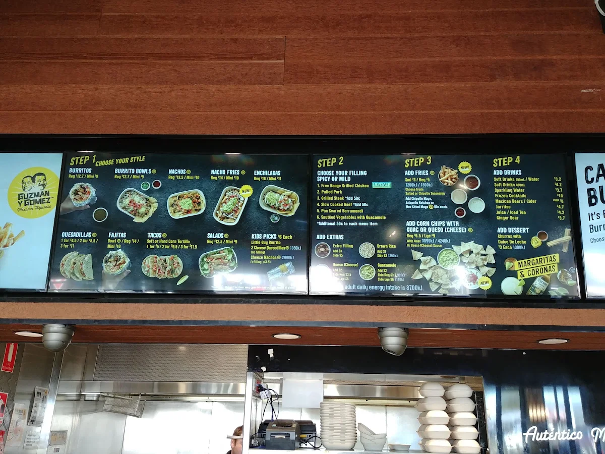Menu, Guzman y Gomez - Bundaberg