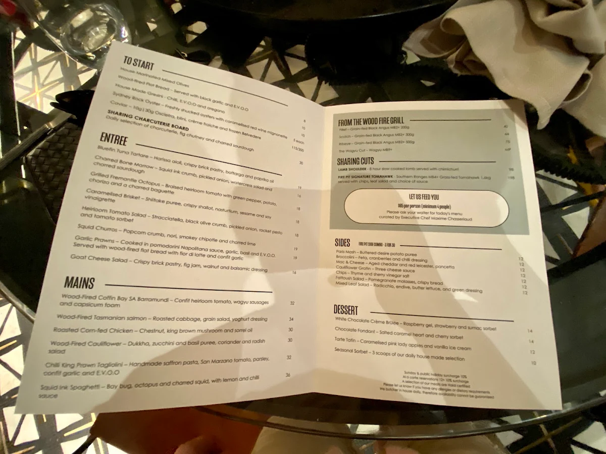 Menu, The Paper Mill Food