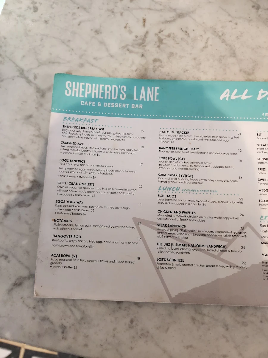 Menu, The Paper Mill Food