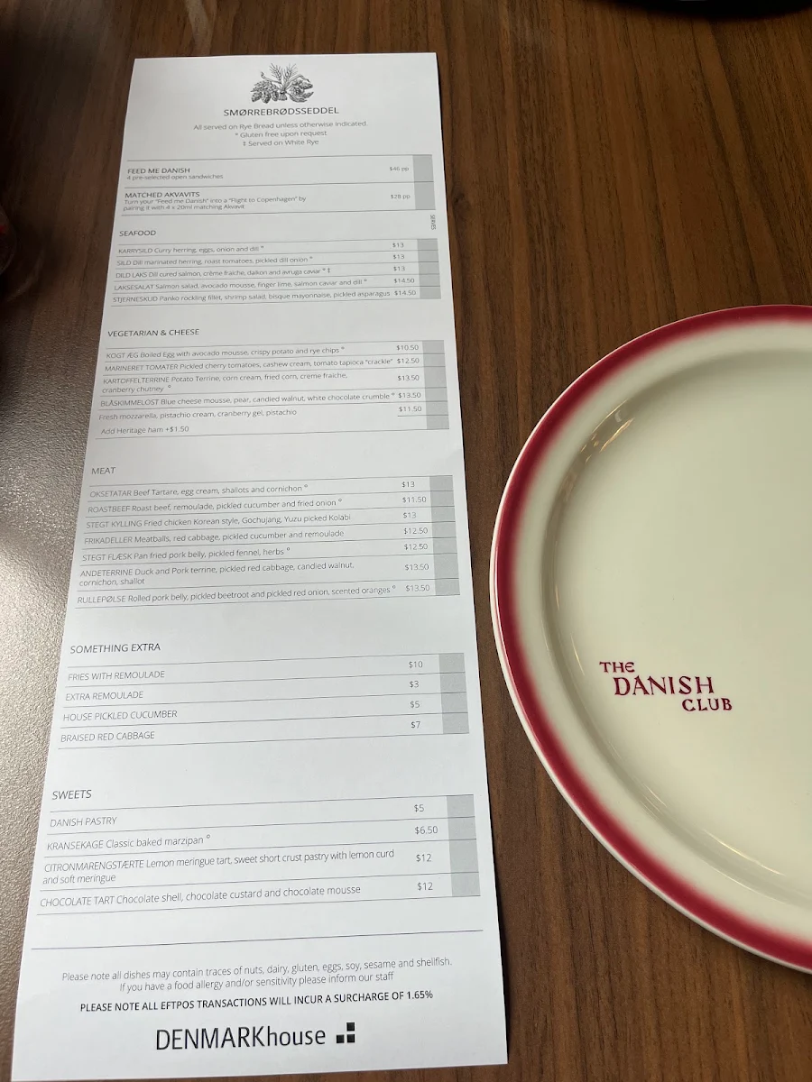 Menu, Denmark House