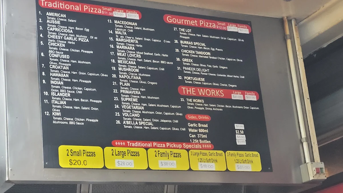 Menu, Diggers Rest Food Hub