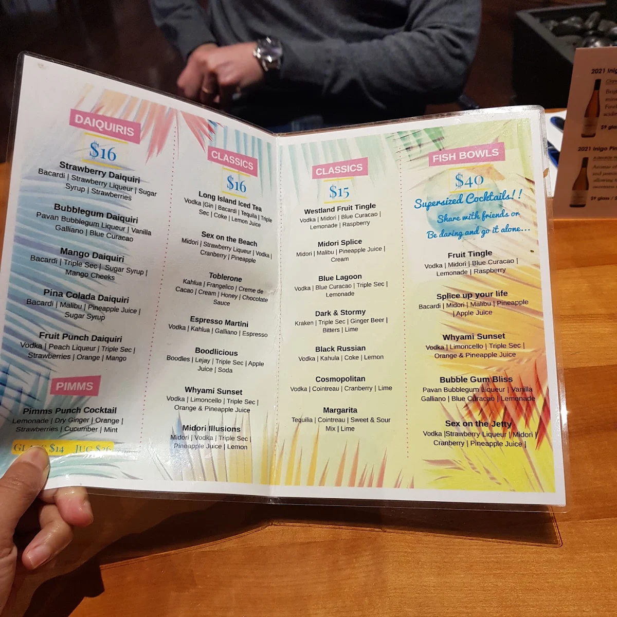 Menu, Vegas Restaurant