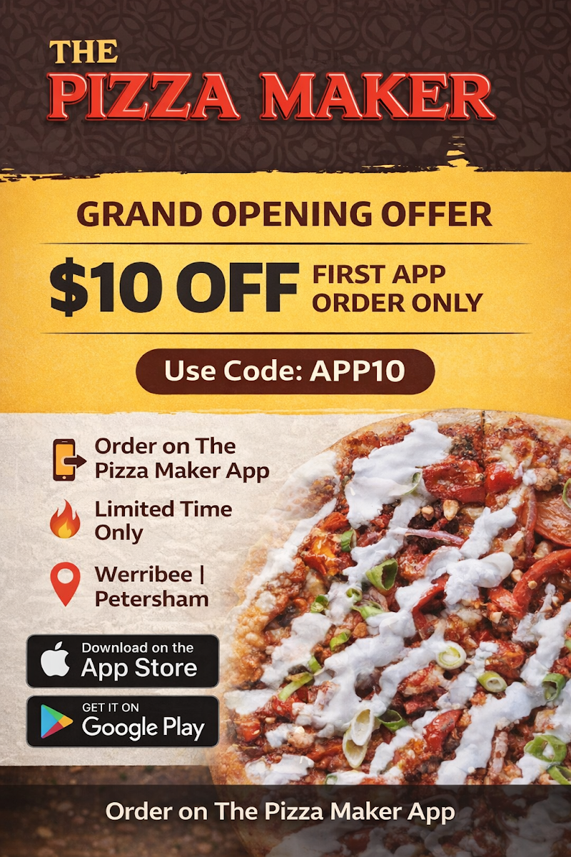 Menu, THE PIZZA MAKER - WERRIBEE