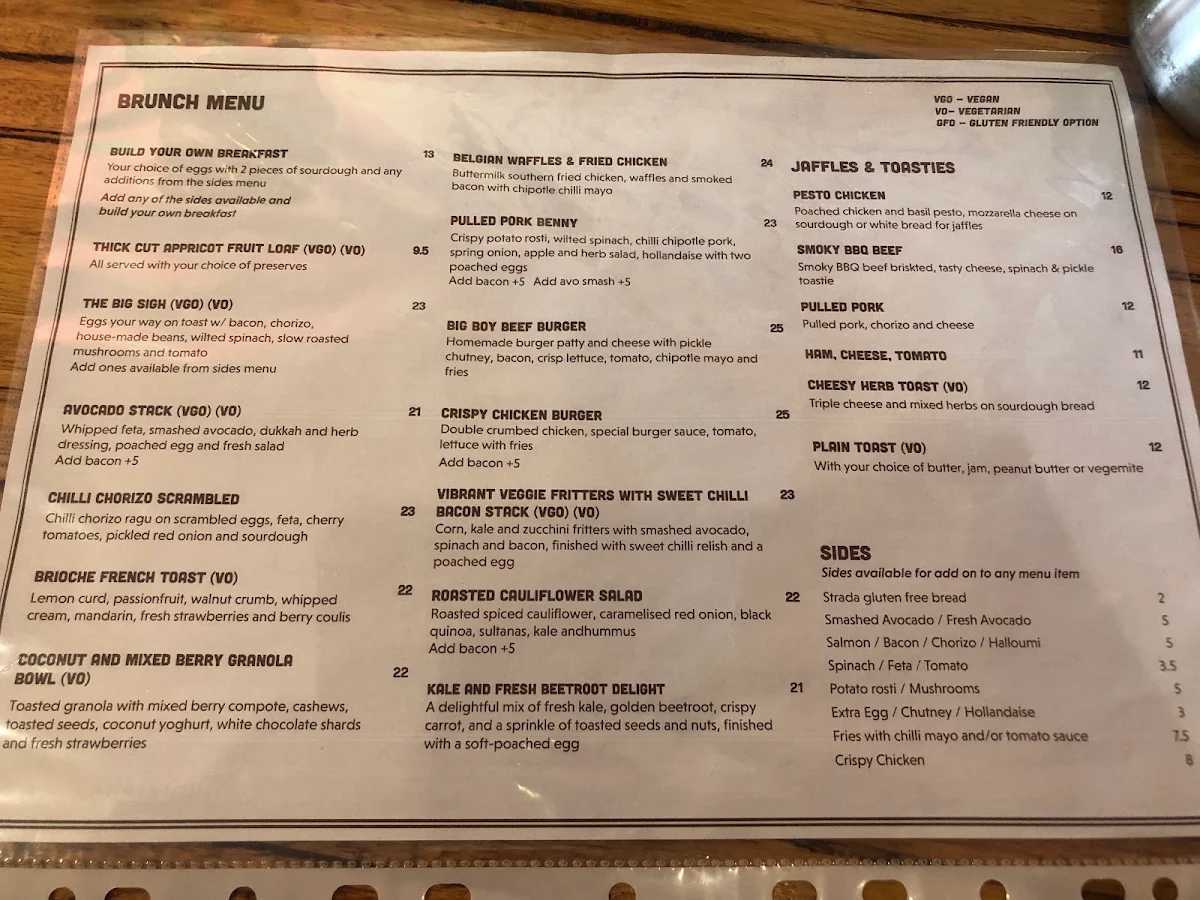 Menu, Collective Espresso