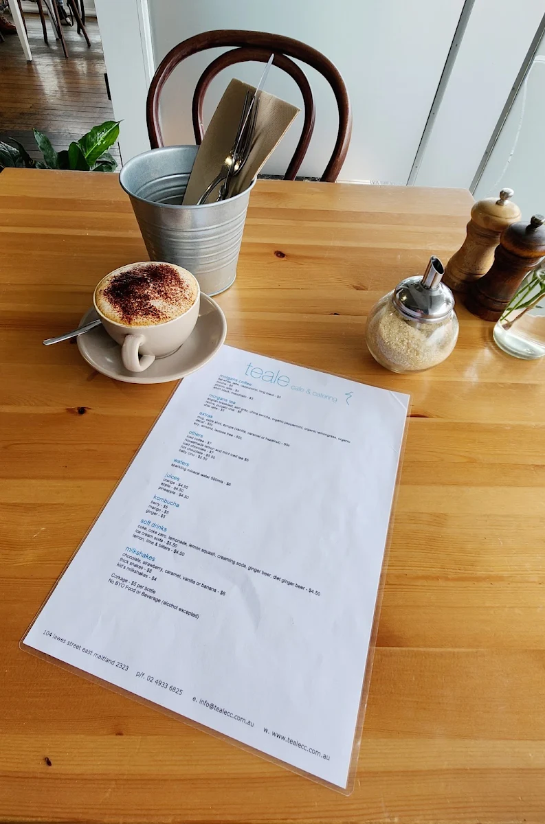 Menu, Teale Cafe & Catering
