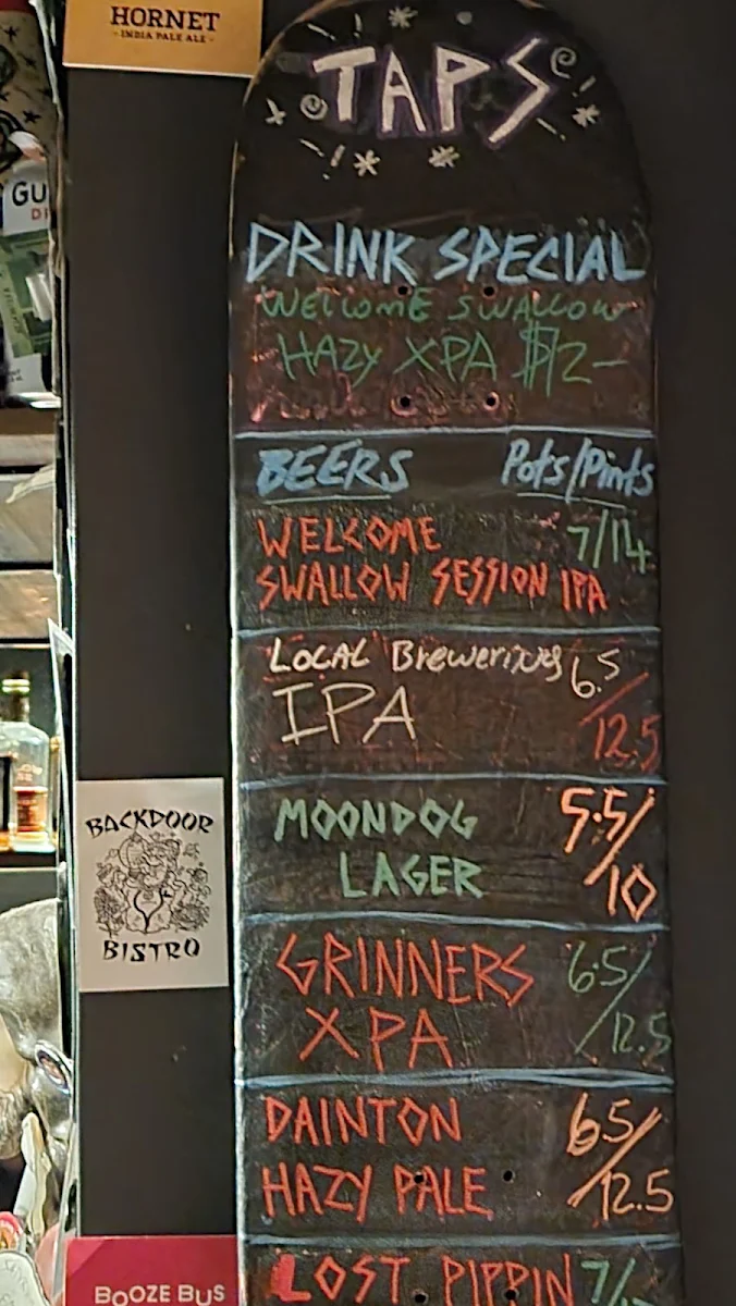 Menu, Grinners Dive Bar