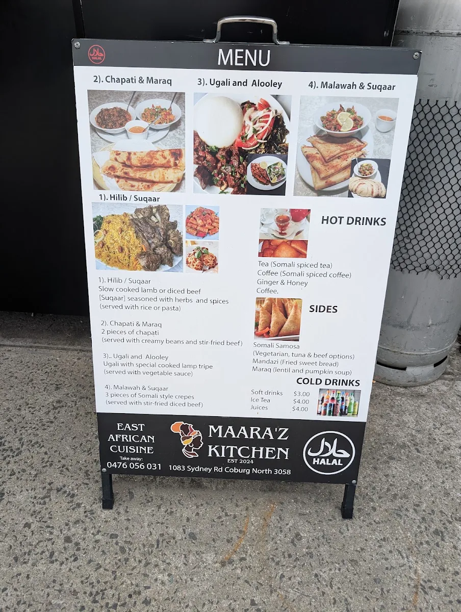 Menu, Maaraz Kitchen