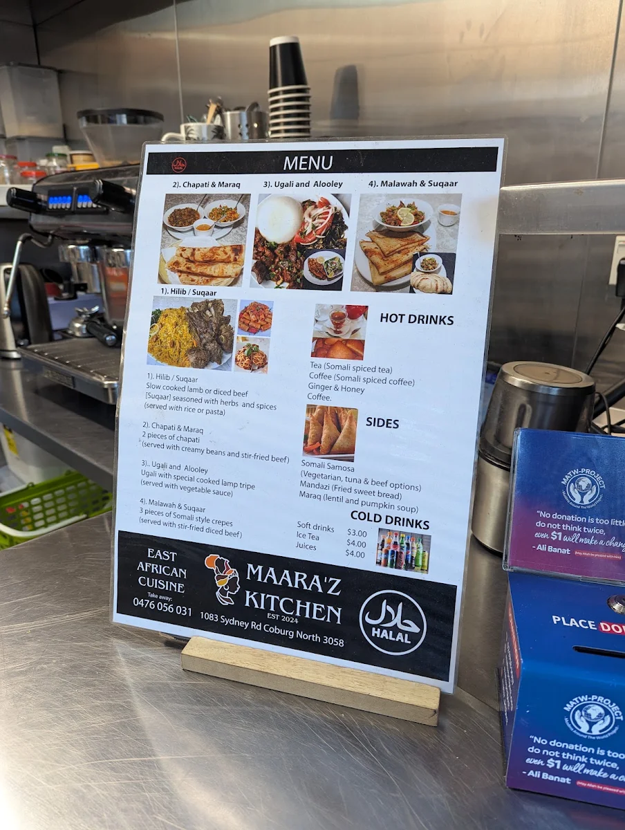 Menu, Maaraz Kitchen