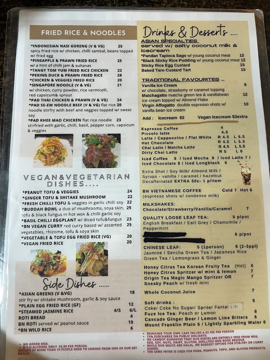 Menu, Basil Nut Asian Kitchen