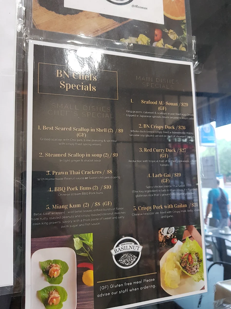 Menu, Basil Nut Asian Kitchen