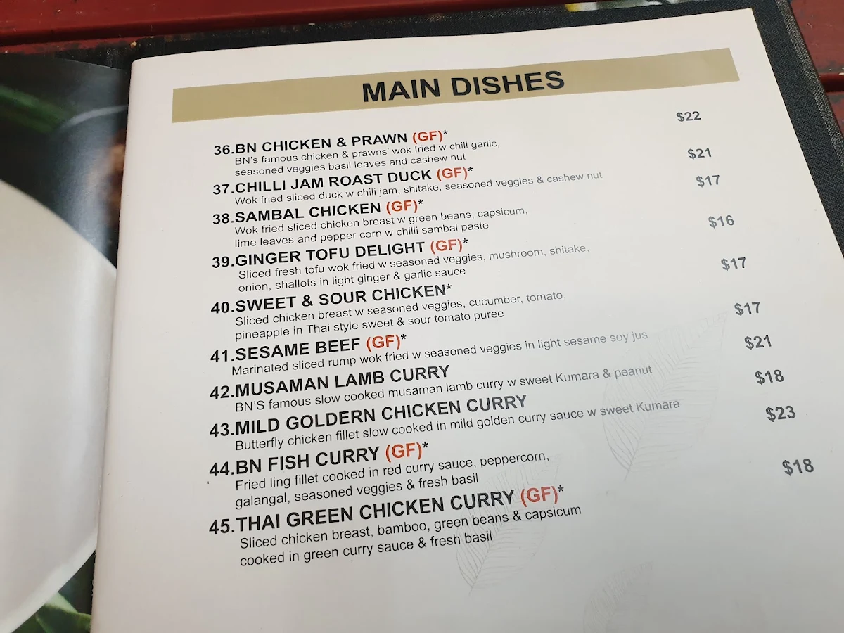 Menu, Basil Nut Asian Kitchen