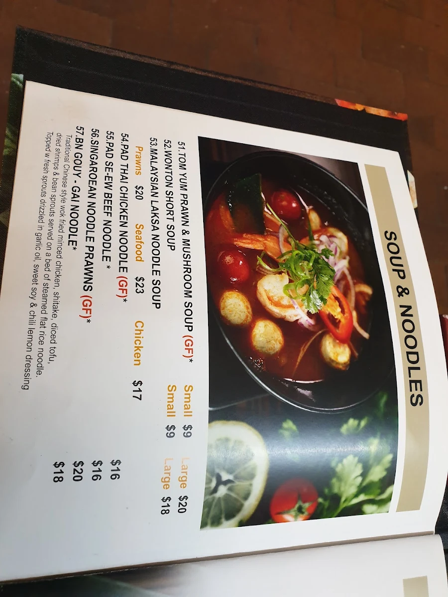 Menu, Basil Nut Asian Kitchen