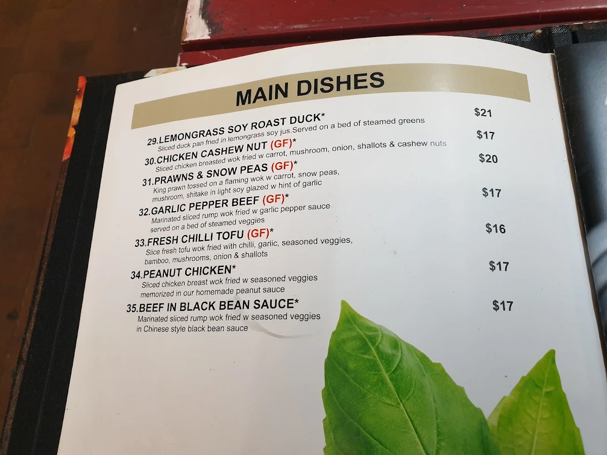 Menu, Basil Nut Asian Kitchen