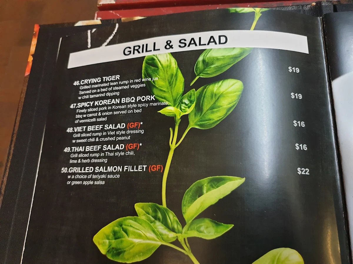 Menu, Basil Nut Asian Kitchen
