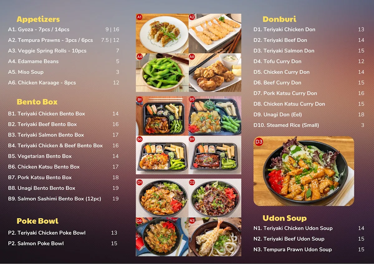Menu, Maki Magic