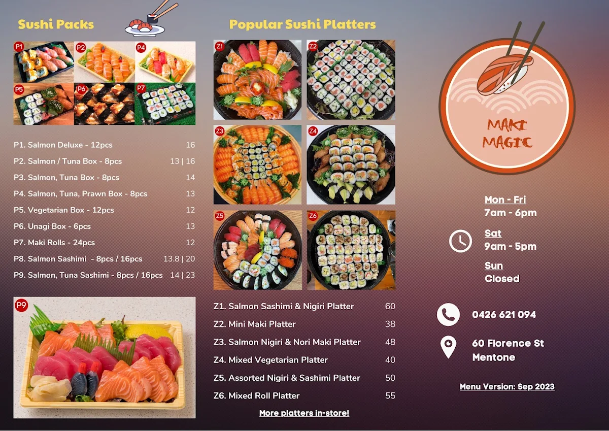 Menu, Maki Magic