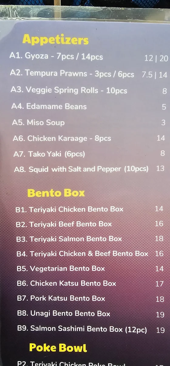 Menu, Maki Magic