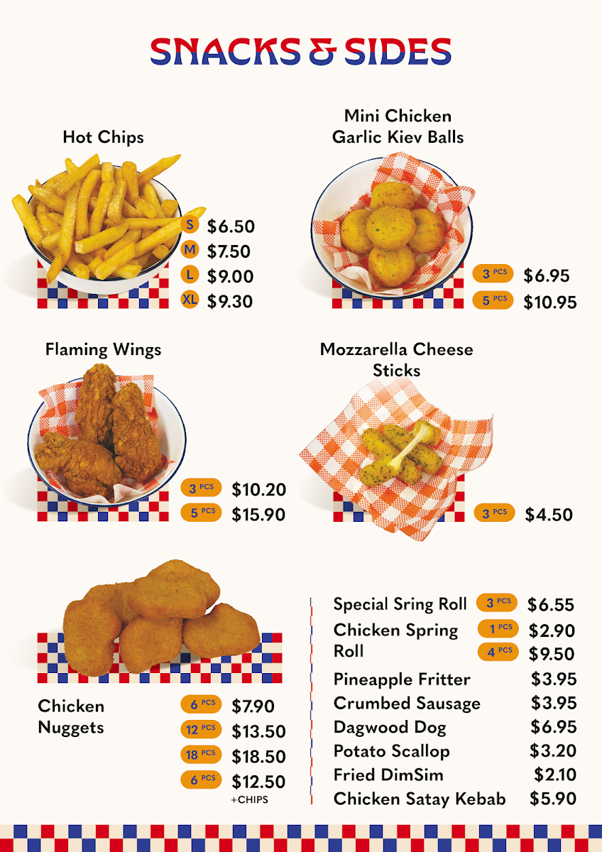 Menu, Metro Chicken Coffee & Takeaway