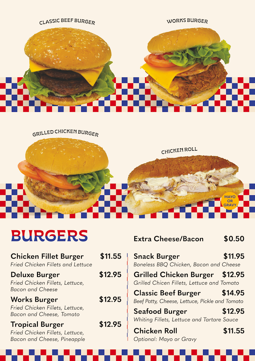 Menu, Metro Chicken Coffee & Takeaway