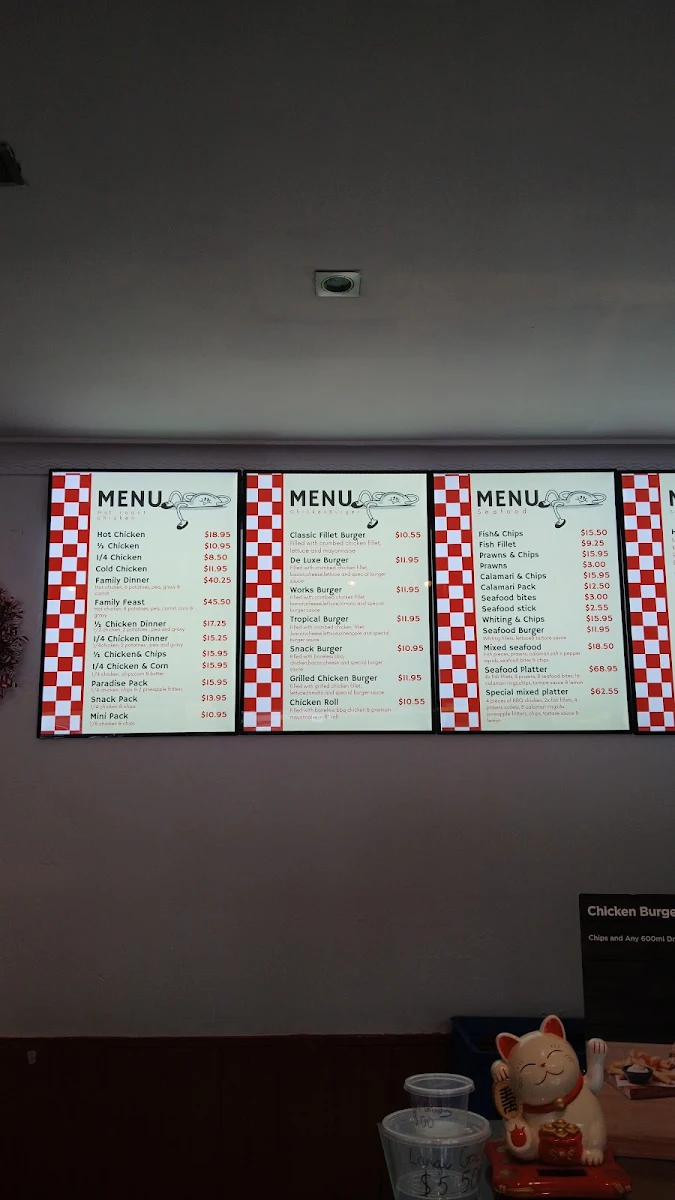 Menu, Metro Chicken Coffee & Takeaway