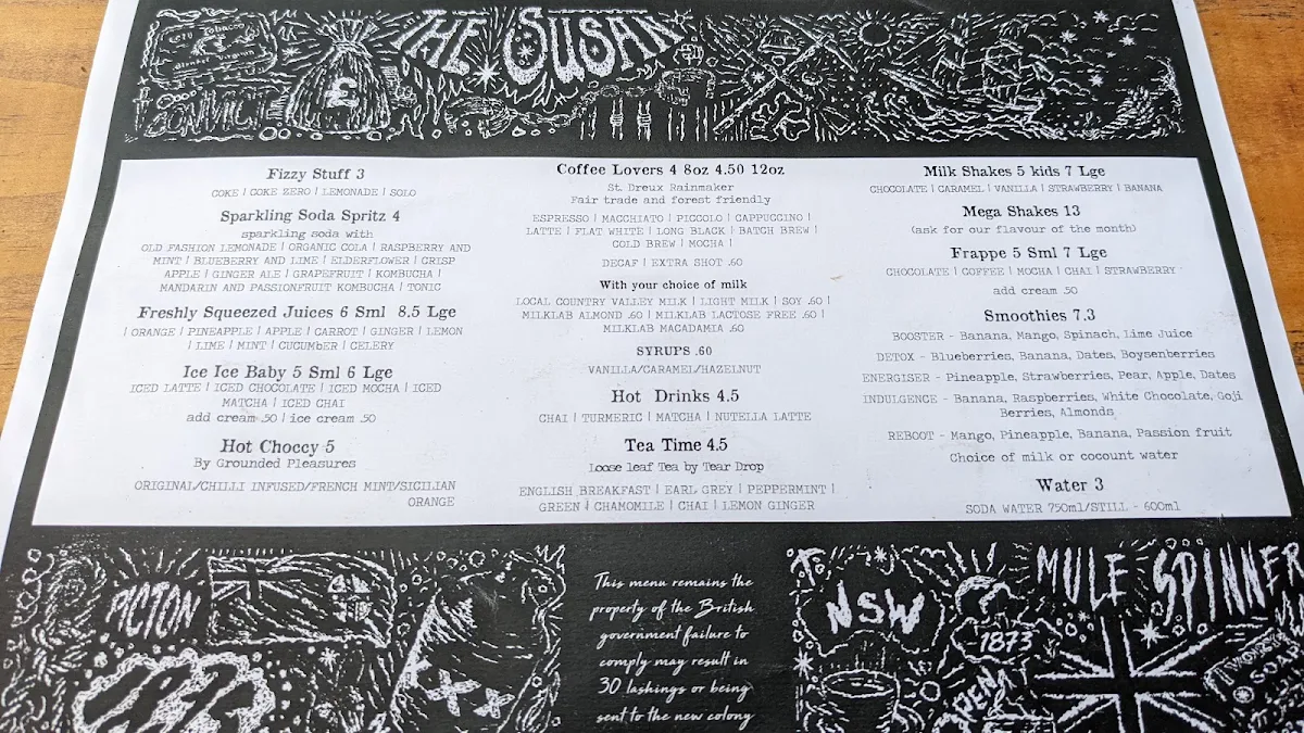Menu, Moses Barnes