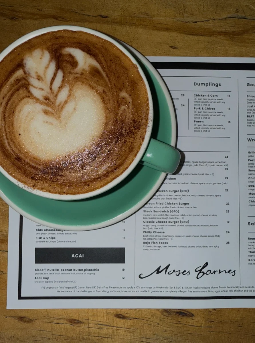 Menu, Moses Barnes