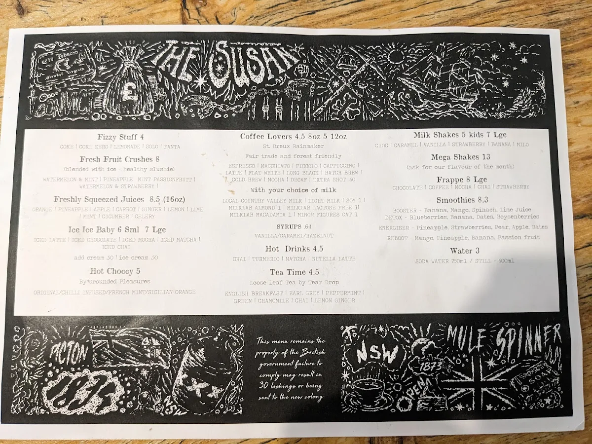 Menu, Moses Barnes