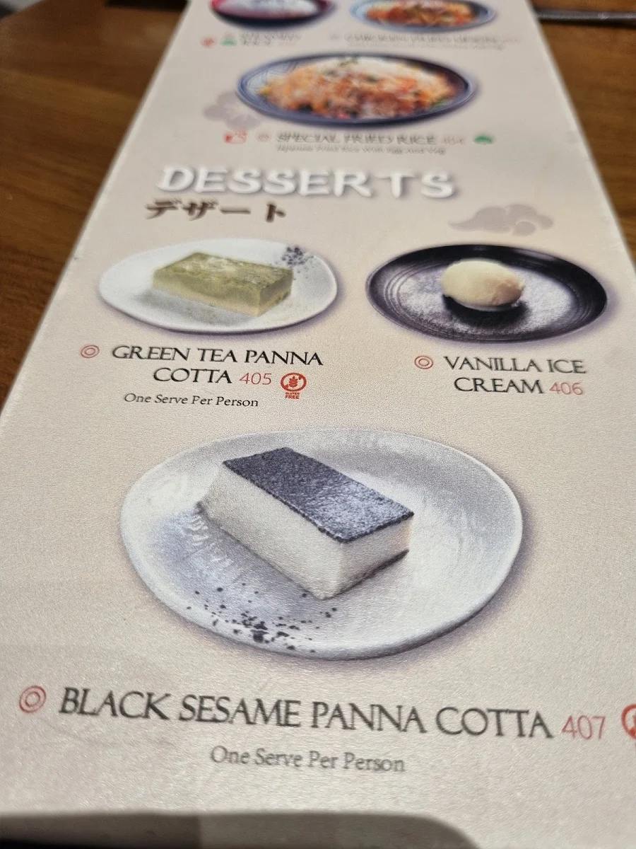 Menu, Oshima Beaumaris All You Can Eat