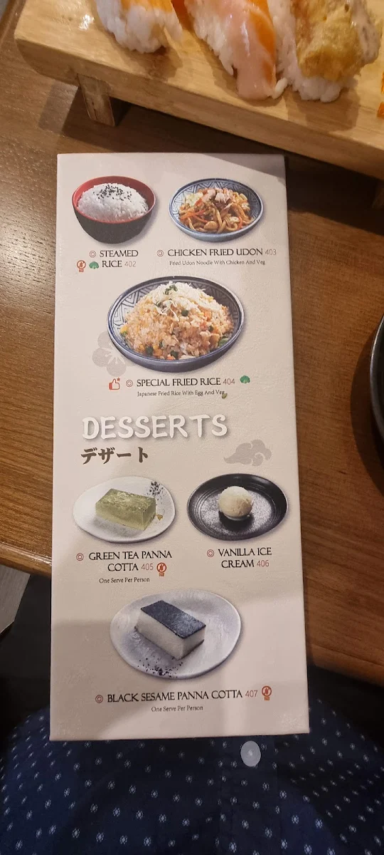 Menu, Oshima Beaumaris All You Can Eat