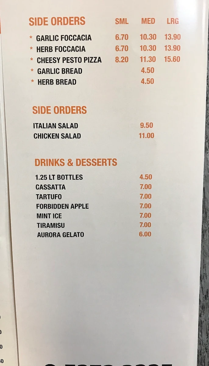 Menu, Godfathers on Westside Pizza & Pasta