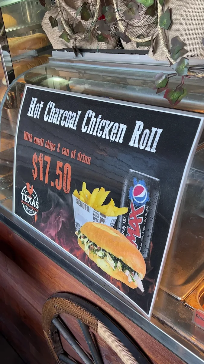 Menu, Texas Charcoal Chicken