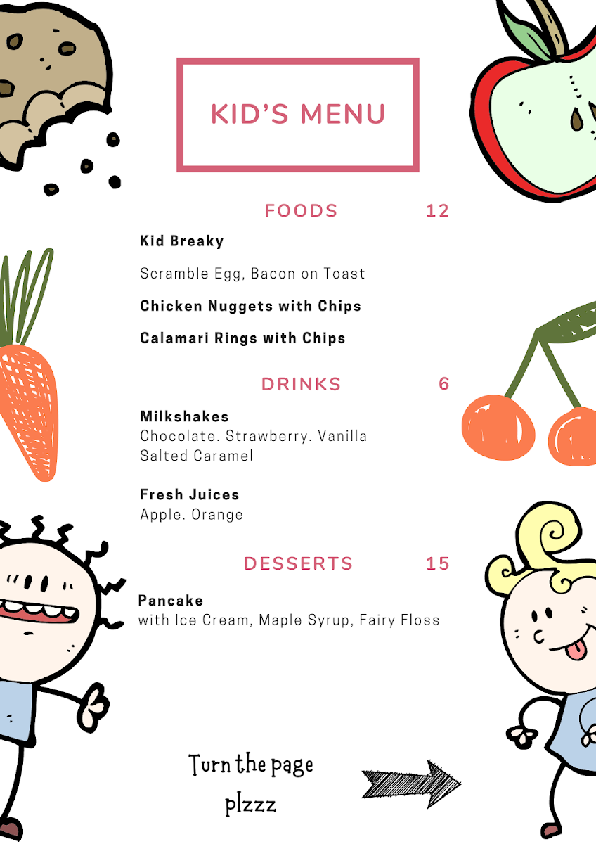 Menu, May & Mac Cafe
