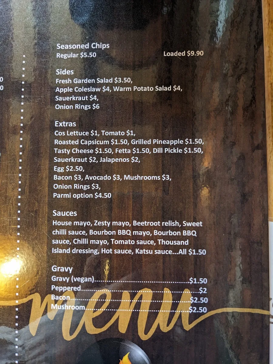 Menu, Schnitty Bar