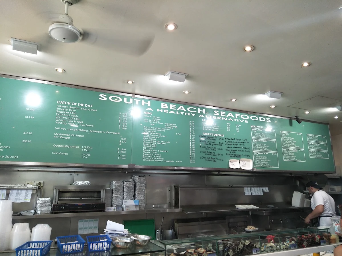 Menu, South Beach Seafood Co Cronulla