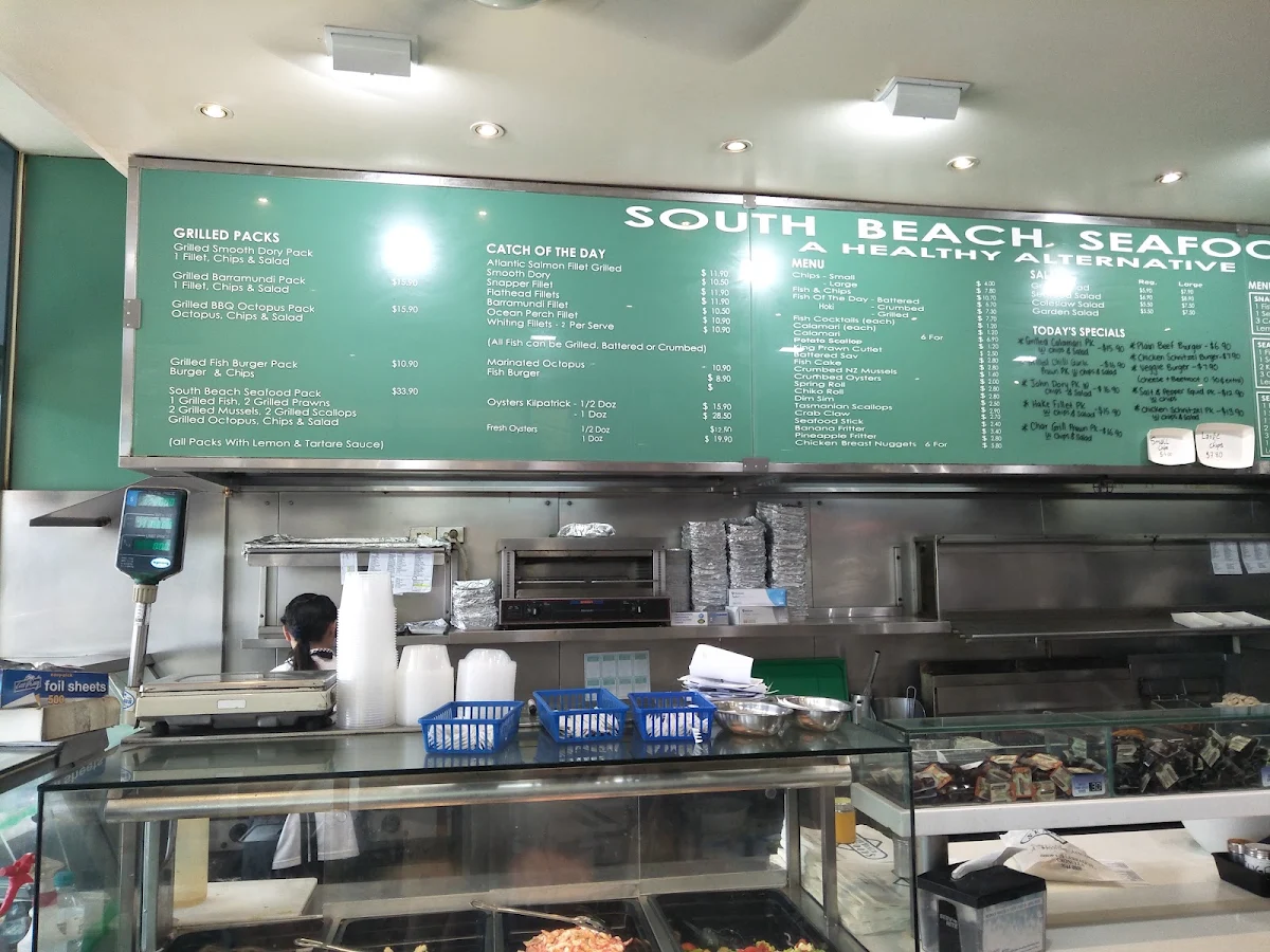 Menu, South Beach Seafood Co Cronulla