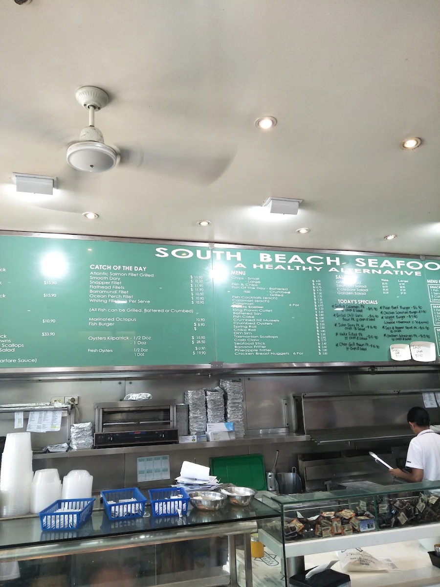Menu, South Beach Seafood Co Cronulla