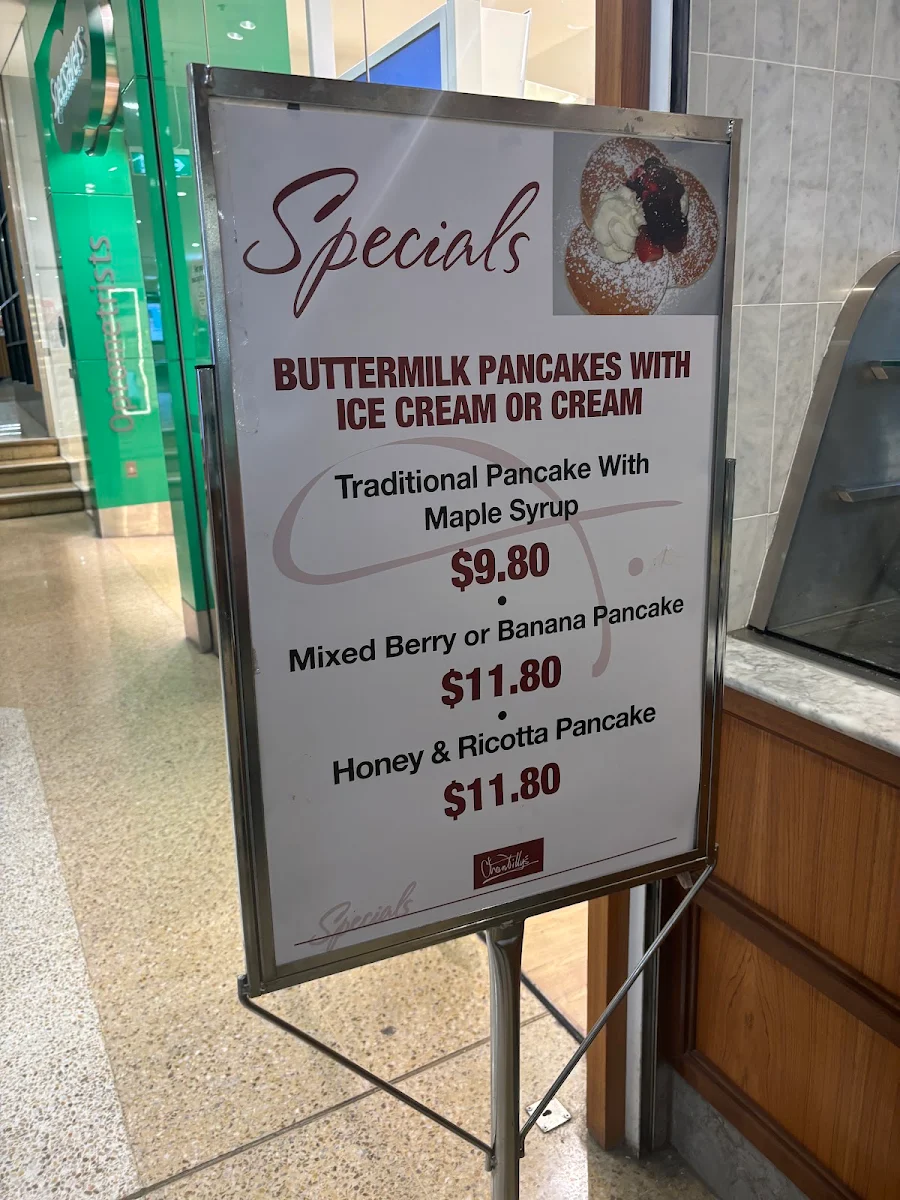 Menu, Chantilly's Coffee Lounge