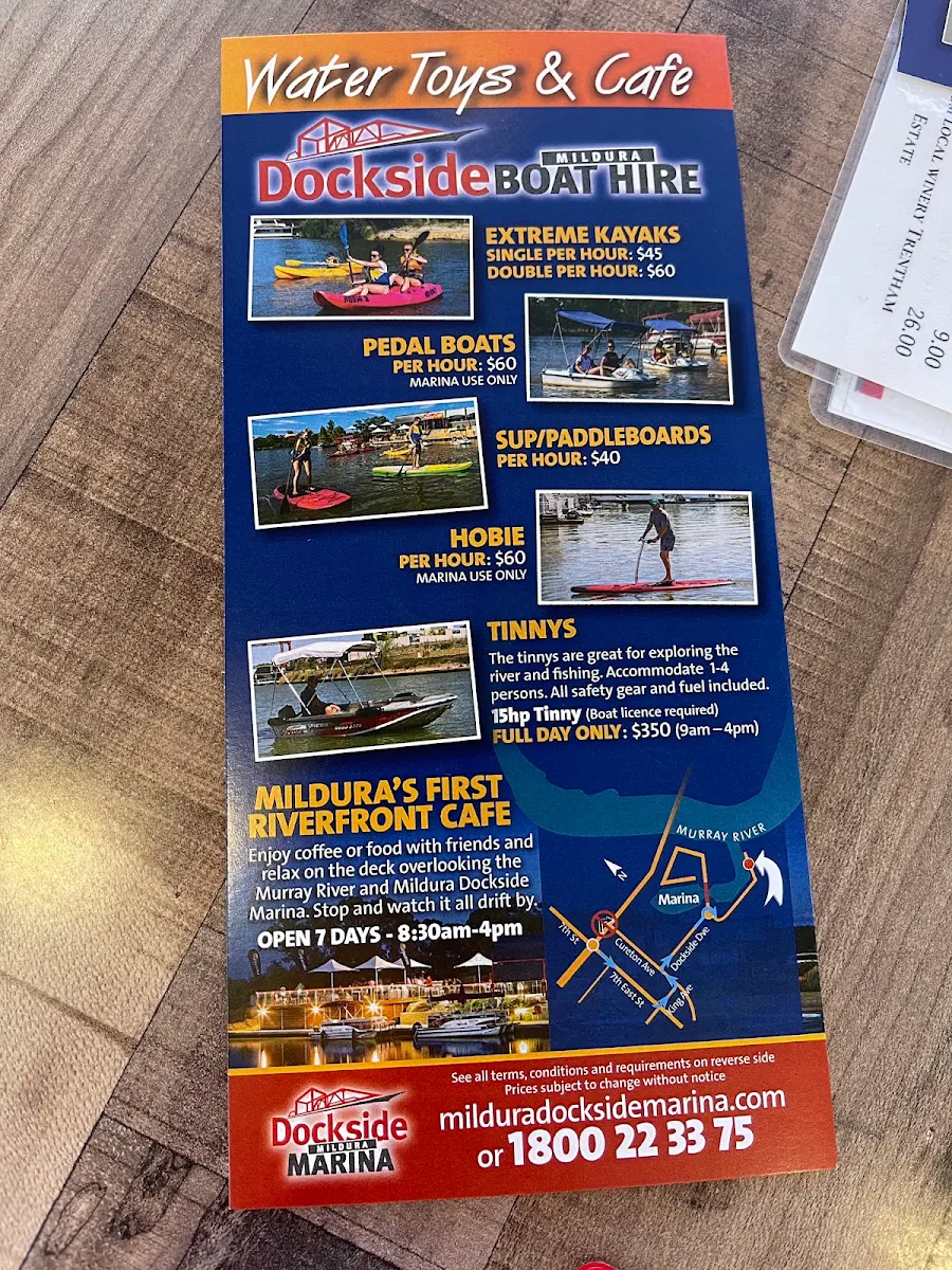 Menu, Dockside Cafe