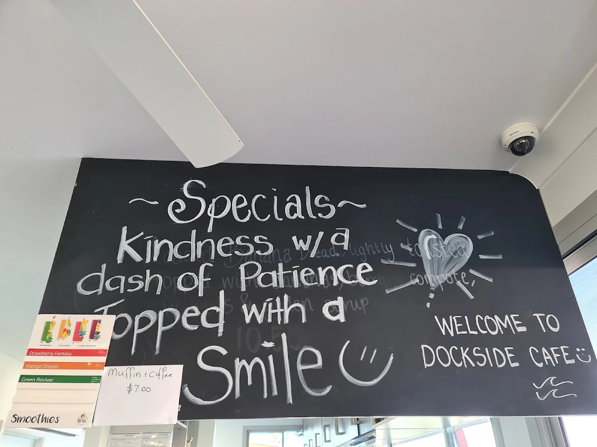 Menu, Dockside Cafe