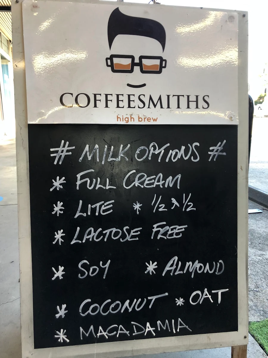 Menu, Coffeesmiths Espresso Bar Archerfield