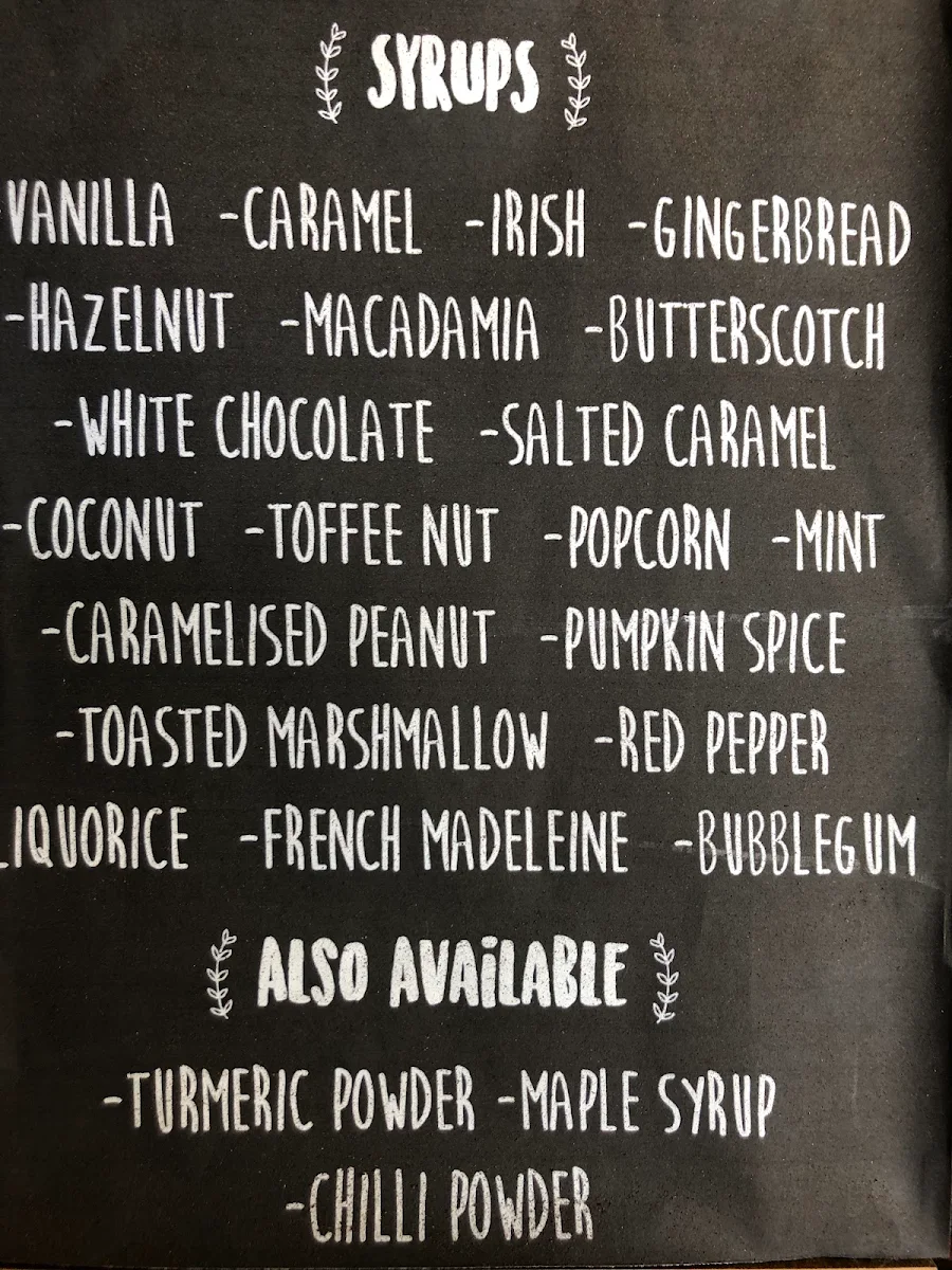 Menu, Coffeesmiths Espresso Bar Archerfield