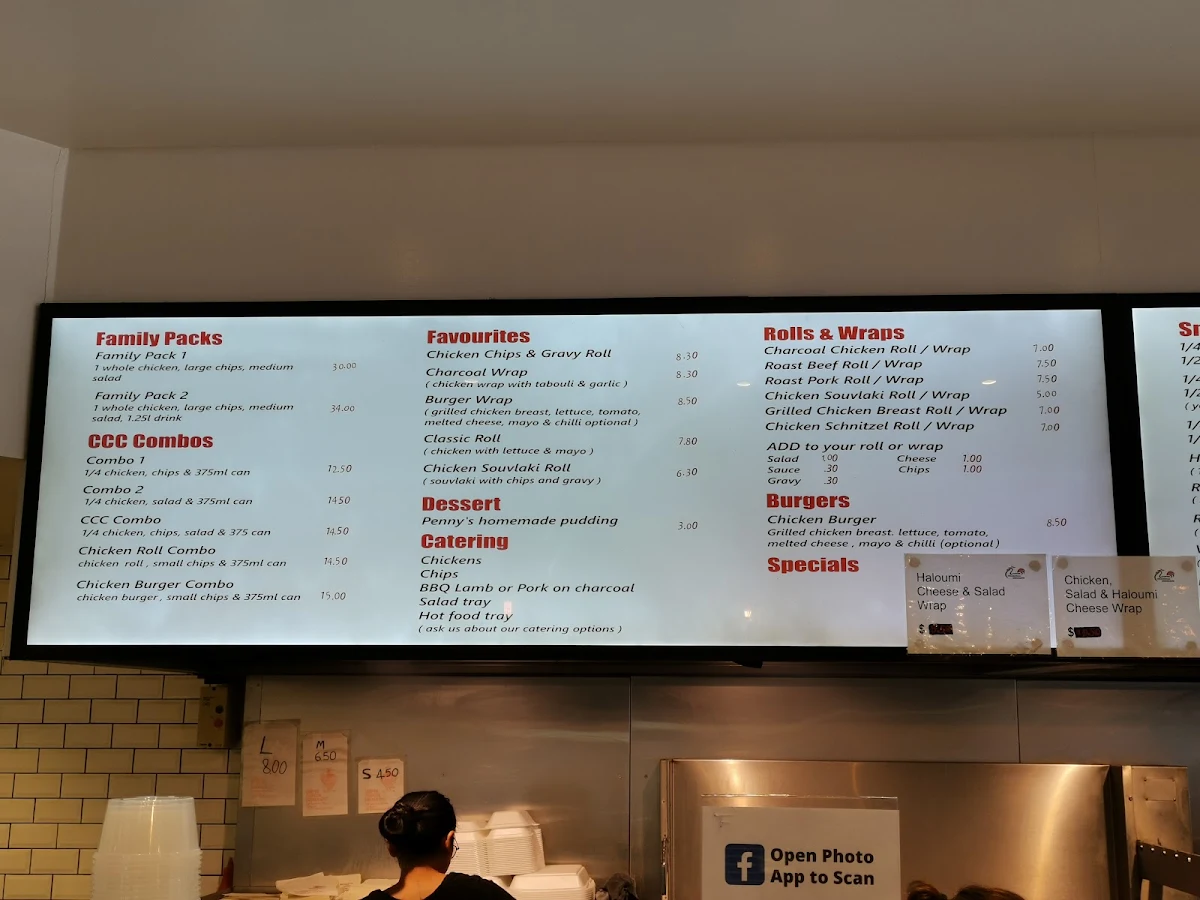 Menu, Campsie Charcoal Chicken