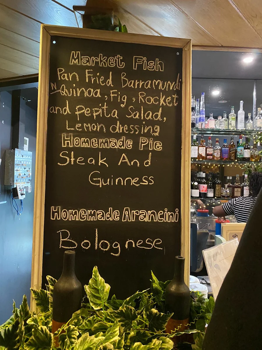 Menu, The Belvedere Hotel