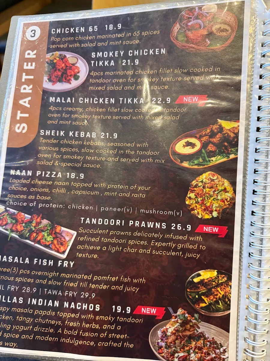 Menu, Villas Restaurant & Bar