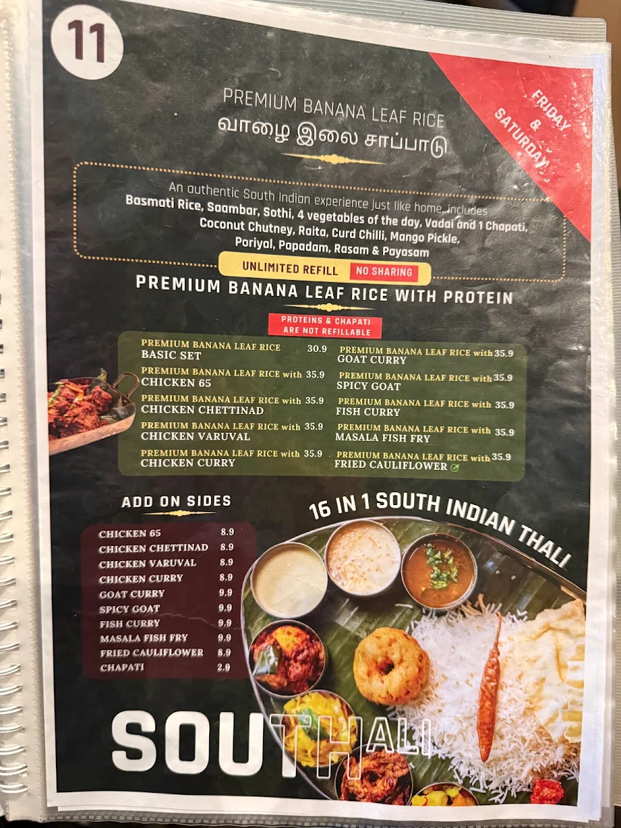 Menu, Villas Restaurant & Bar