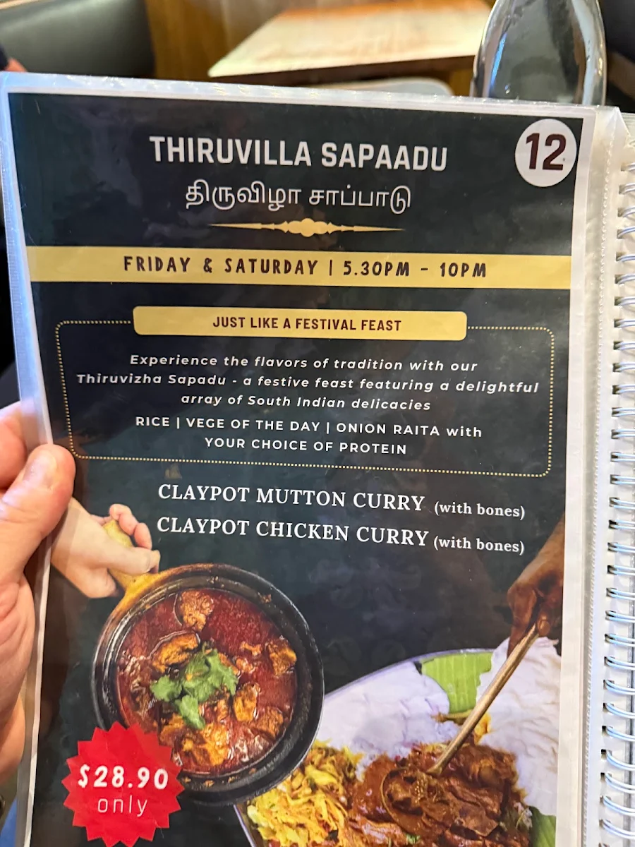 Menu, Villas Restaurant & Bar