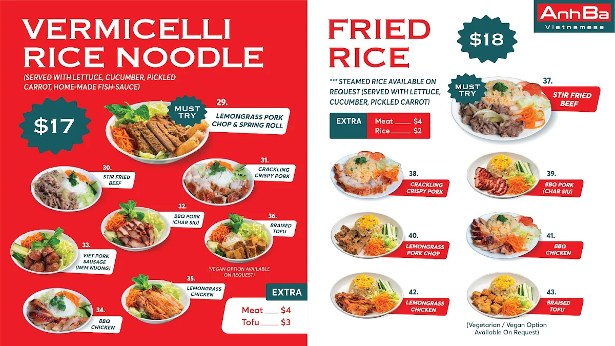 Menu, Anh Ba Vietnamese