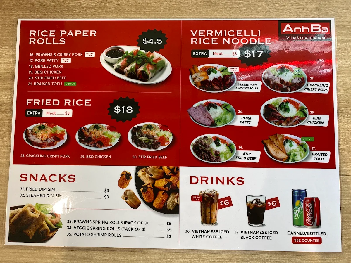 Menu, Anh Ba Vietnamese