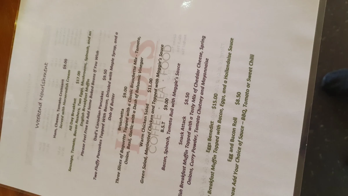 Menu, Blended Cafe